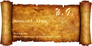 Wenczel Irma névjegykártya